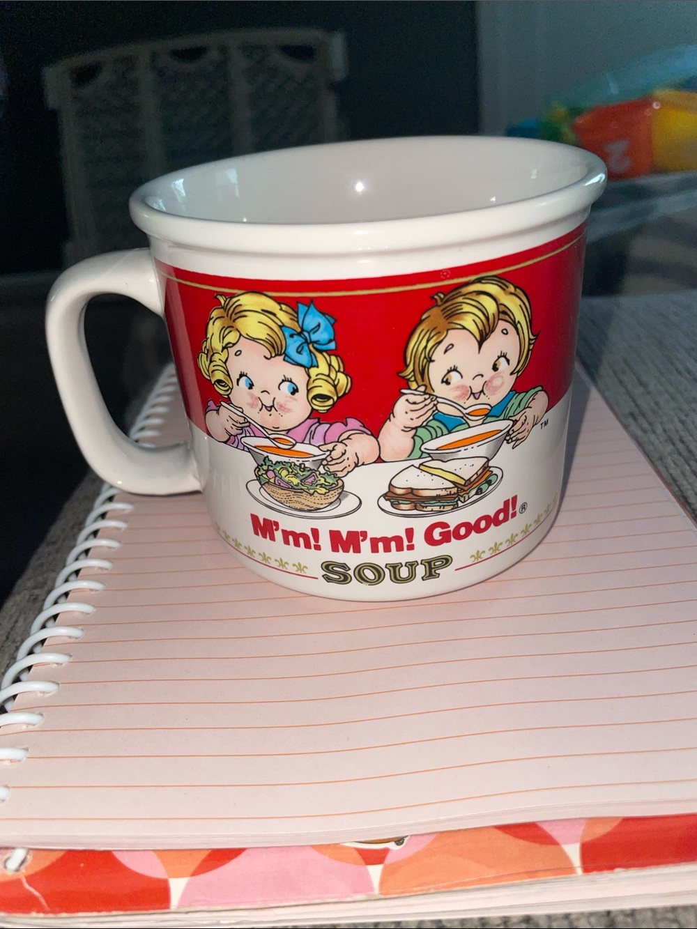 Campbell’s Vintage M'm! M'm! Good! Soup Mug - White and Red Retro Cartoon Design